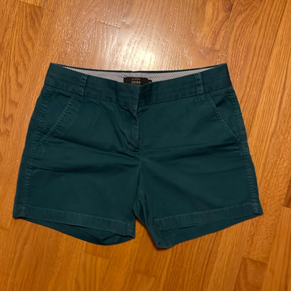 J Crew size 4 dark green chino shorts.